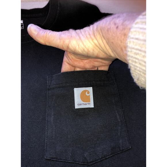 Carhartt Loose Fit T- shirt Short Sleeve Chest Pocket Black Mens Size xl - Picture 3 of 7